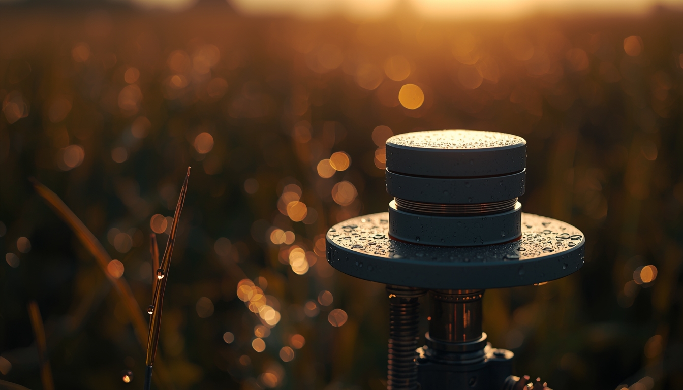 AgroShield weather sensor station deployed in agricultural field